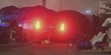 Close Call for Homeless Camp Residents After Car Crashes Into Tents in Northeast Portland