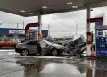Car Crash at Junction City Gas Station Causes Fire, Damages Pump