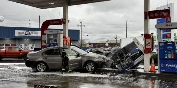 Car Crash at Junction City Gas Station Causes Fire, Damages Pump