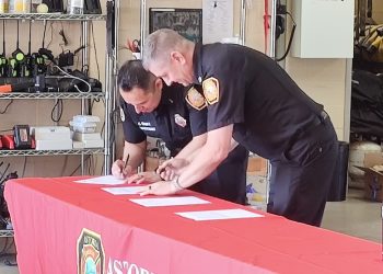 Astoria Fire Department holds badge pinning ceremony to celebrate new lieutenant promotion