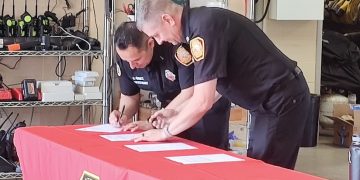 Astoria Fire Department holds badge pinning ceremony to celebrate new lieutenant promotion