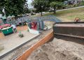 Astoria Parks & Recreation replenishes sandbox at Tapiola Park